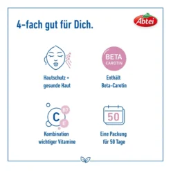 Abtei Beta-Carotin Plus Hautaktive B-Vitamine Kapseln, 50 St