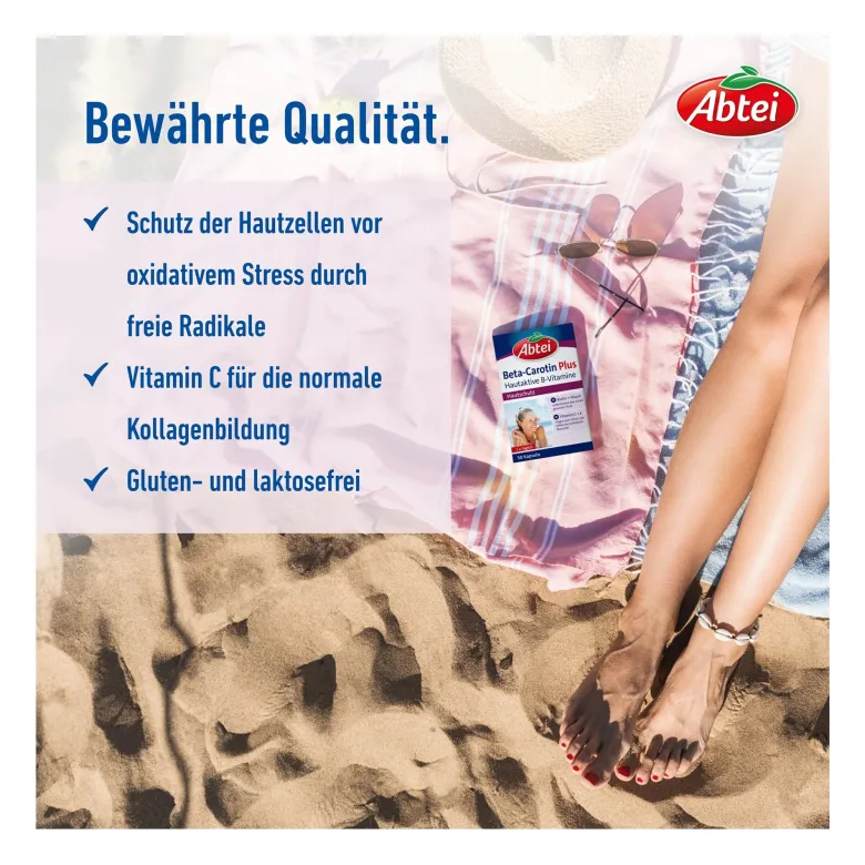 Abtei Beta-Carotin Plus Hautaktive B-Vitamine Kapseln, 50 St