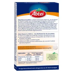Abtei Vitamin D3 2500 I.E. Mini-Tabletten, 50 St