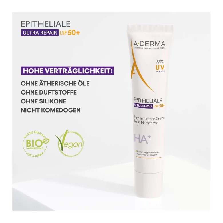 A-Derma Epitheliale Ultra Repair Regenerierende Creme LSF50+, 40 ml