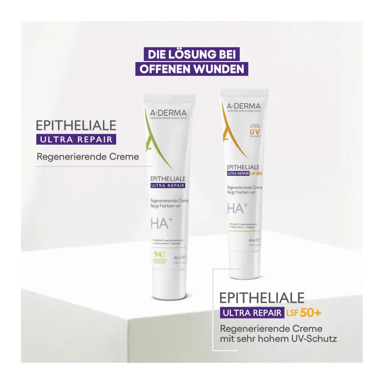 A-Derma Epitheliale Ultra Repair Regenerierende Creme LSF50+, 40 ml