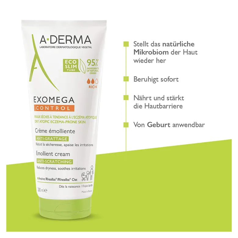 A-Derma EXOMEGA Control Creme rückfettend, 200 ml