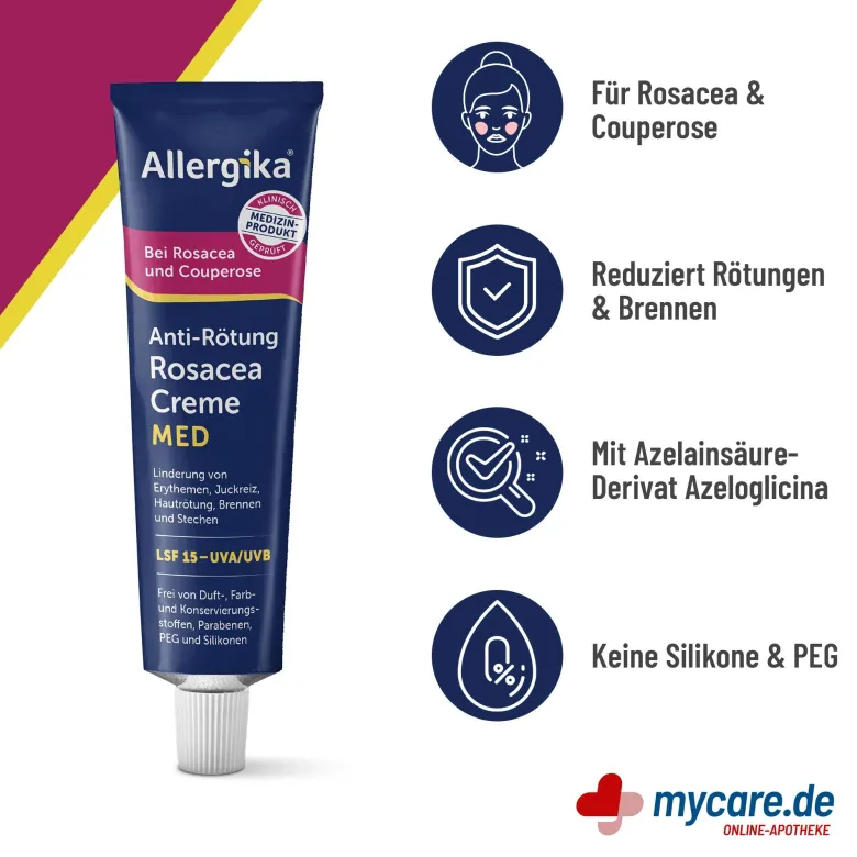 Allergika Anti-Rötung Rosacea Creme MED, 30 ml