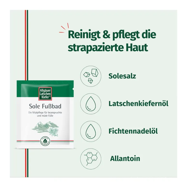 Allgäuer Latschenkiefer Sole Fußbad, 10X10 g