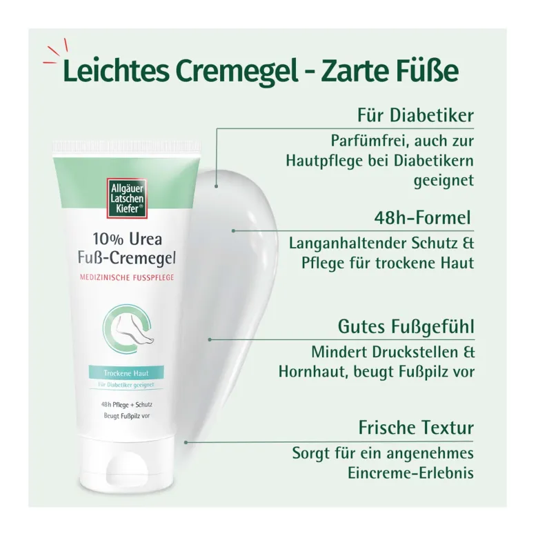 Allgäuer Latschenkiefer 10 % Urea Fuß-Cremegel, 100 ml
