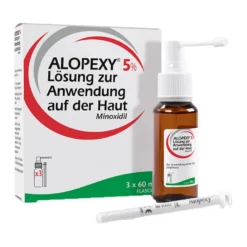 Alopexy 5% Lösung zur Anwendung auf der Haut mit Minoxidil, 3X60 ml
