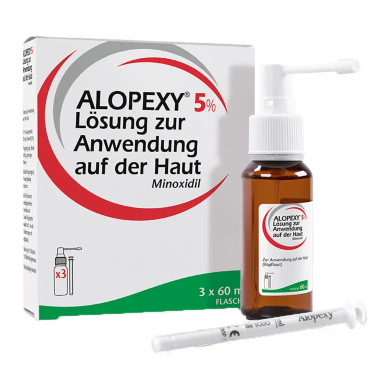 Alopexy 5% Lösung zur Anwendung auf der Haut mit Minoxidil, 3X60 ml