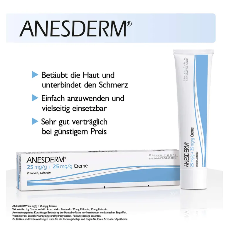 Anesderm 25 mg/g + 25 mg/g Creme, 30 g