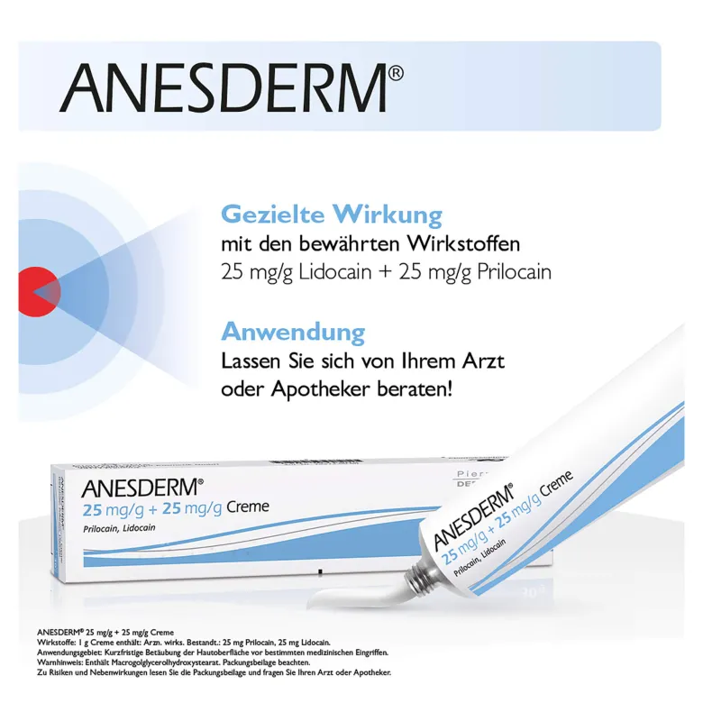 Anesderm 25 mg/g + 25 mg/g Creme, 30 g