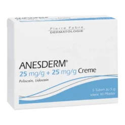 Anesderm 25 mg/g + 25 mg/g Creme + 10 Pflaster, 5X5 g