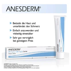 Anesderm 25 mg/g + 25 mg/g Creme + 10 Pflaster, 5X5 g