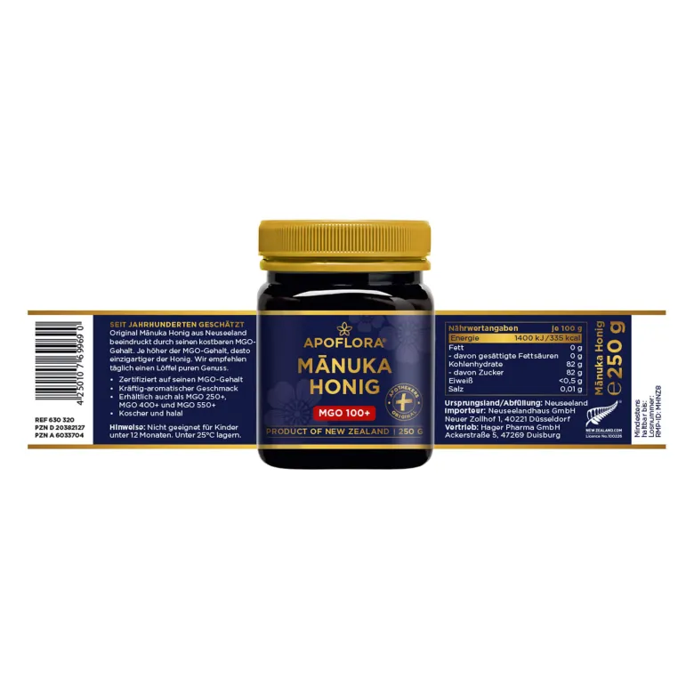 Apoflora Manuka Honig MGO 100+, 250 g