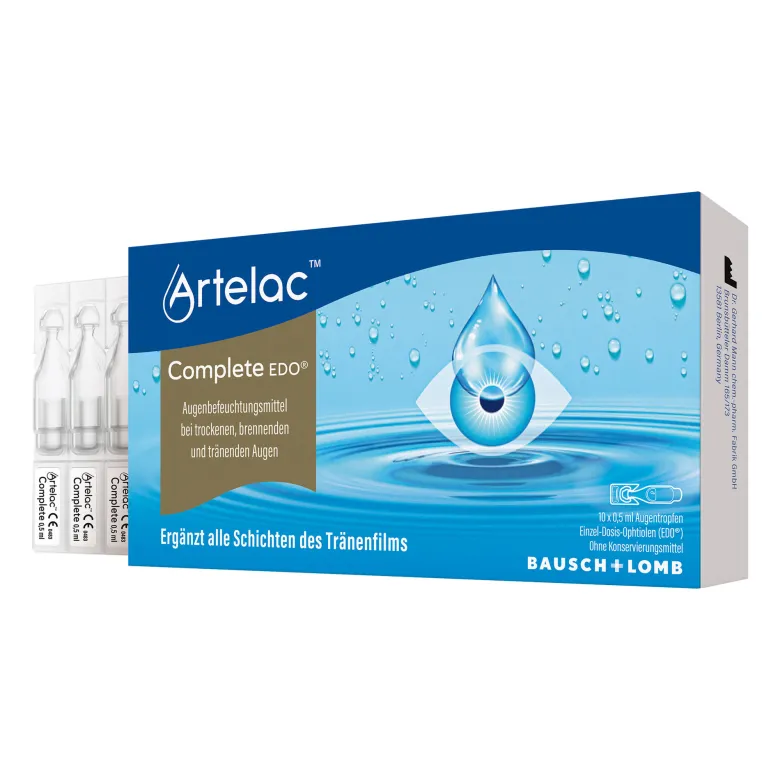 Artelac Complete EDO Augentropfen bei trockenen Augen, 10X0.5 ml