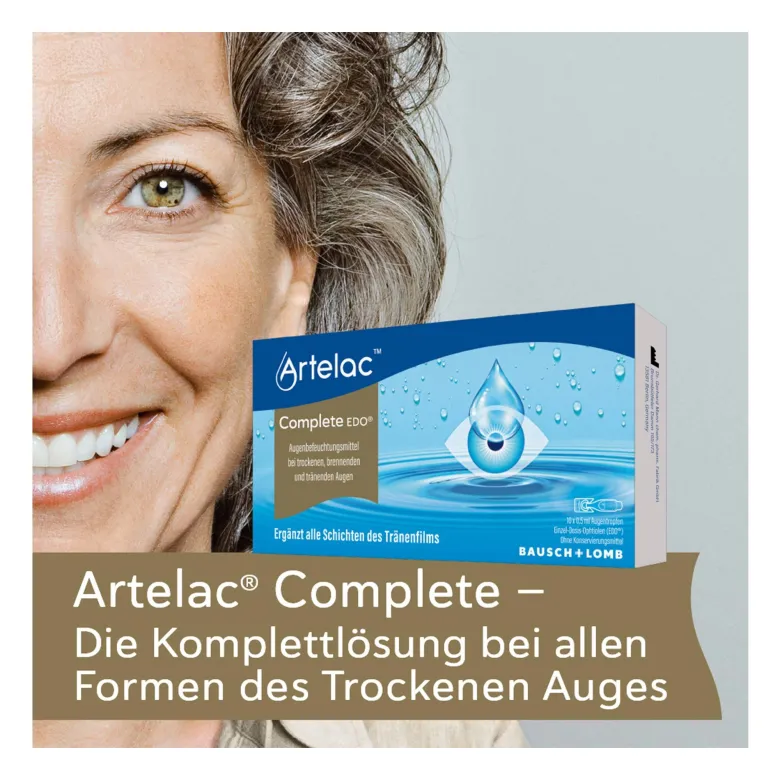 Artelac Complete EDO Augentropfen bei trockenen Augen, 10X0.5 ml