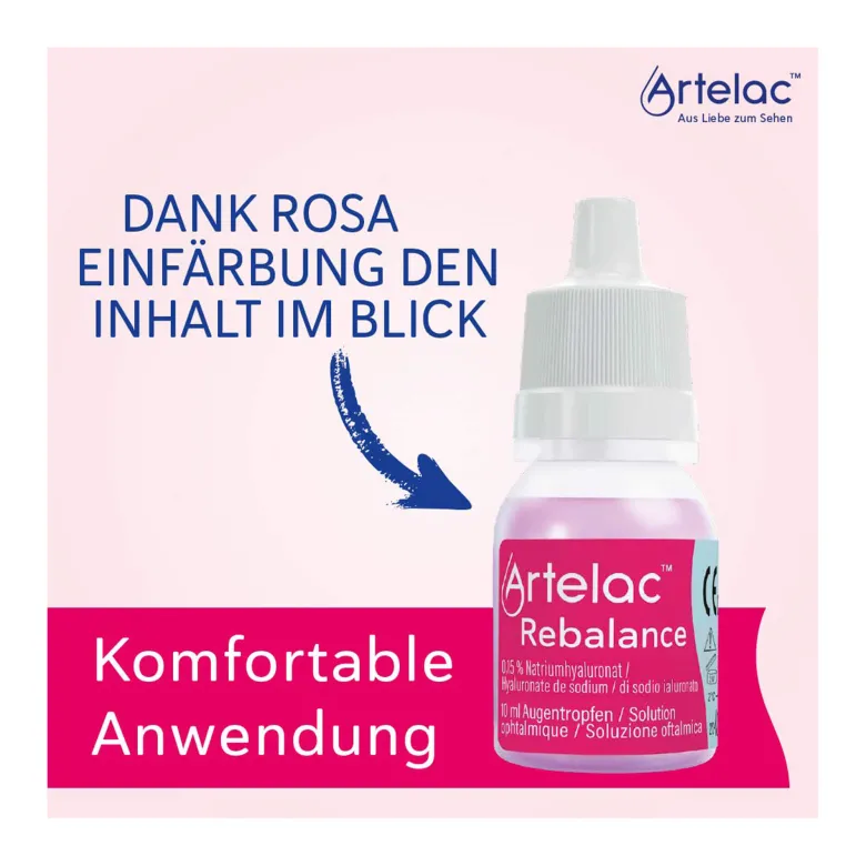 Artelac Rebalance Augentropfen für gereizte trockene Augen, 3X10 ml