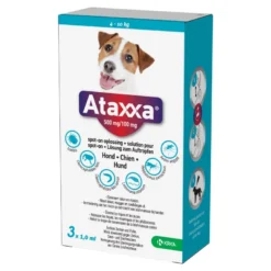 Ataxxa 500 mg/100 mg Lösung zum Auftropfen für Hunde 4-10 kg, 3 St