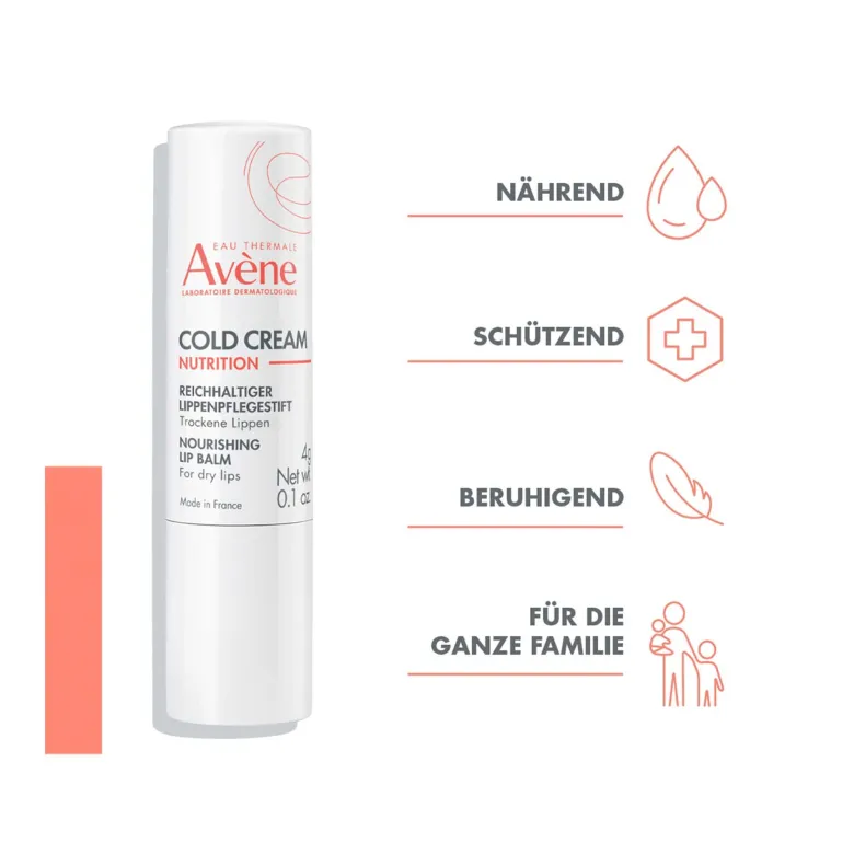 Avene Cold Cream Nutrition Reichhaltiger Lippenpflegestift, 4 g