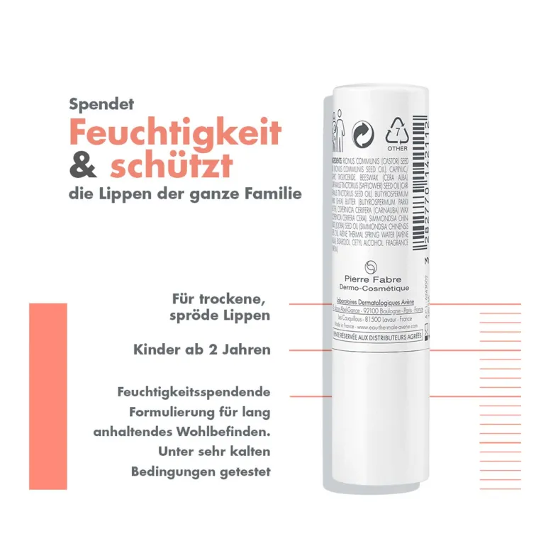 Avene Cold Cream Nutrition Reichhaltiger Lippenpflegestift, 4 g