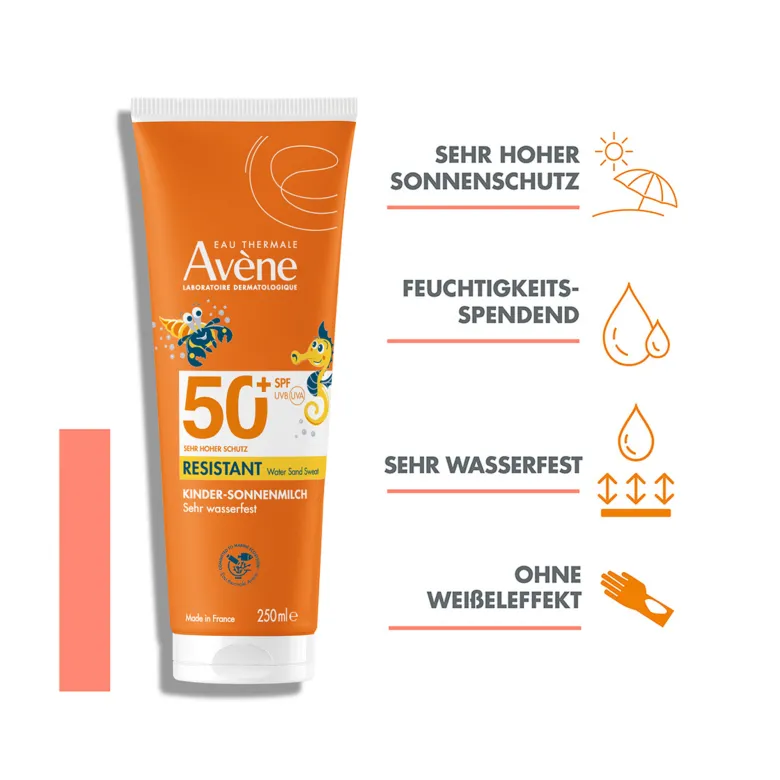 Avene Kinder-Sonnenmilch SPF 50+, 250 ml