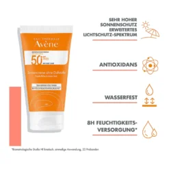 Avene Sonnencreme SPF 50+ ohne Duftstoffe, 50 ml