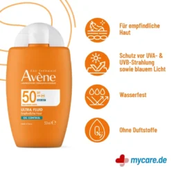 Avene Ultra Fluid Oil Control SPF 50, 50 ml