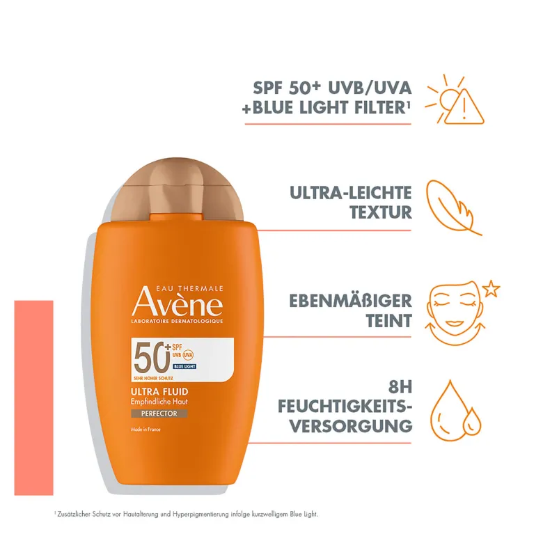 Avene Ultra Fluid Perfector Sonnenschutz SPF50+, 50 ml