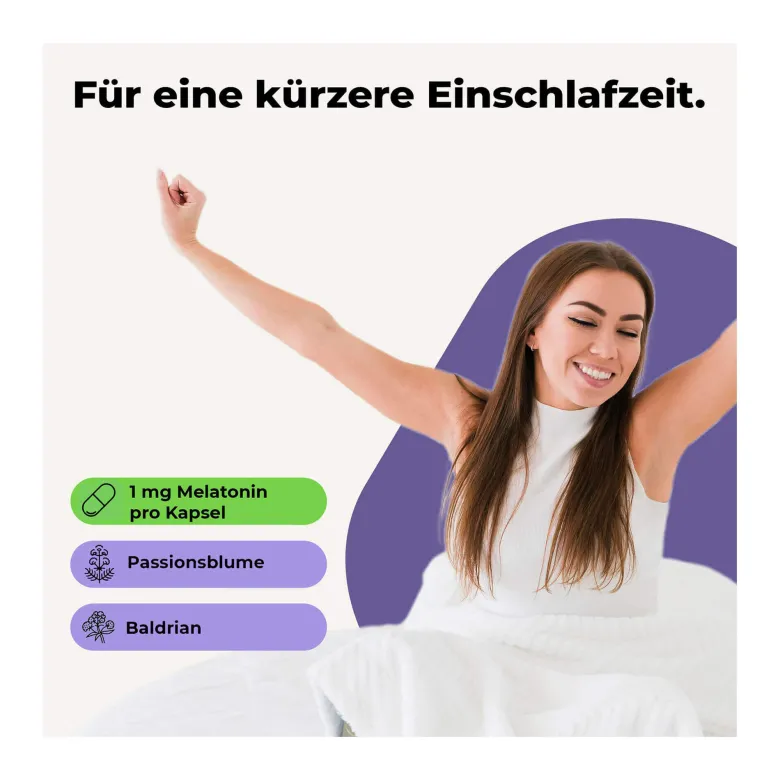 Avitale Melatonin+Passionsblume+Baldrian Kapseln, 60 St