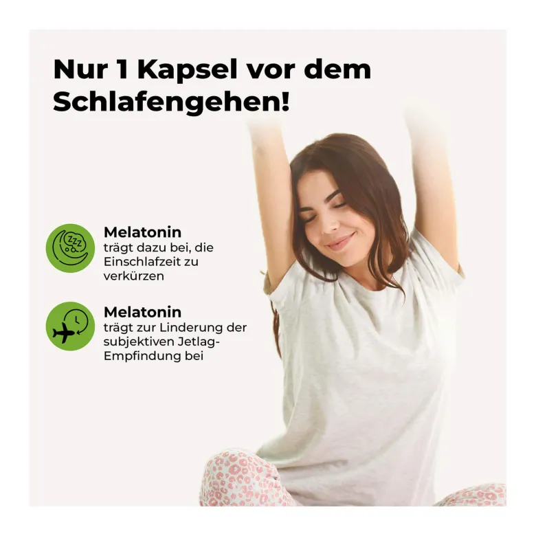Avitale Melatonin+Passionsblume+Baldrian Kapseln, 60 St