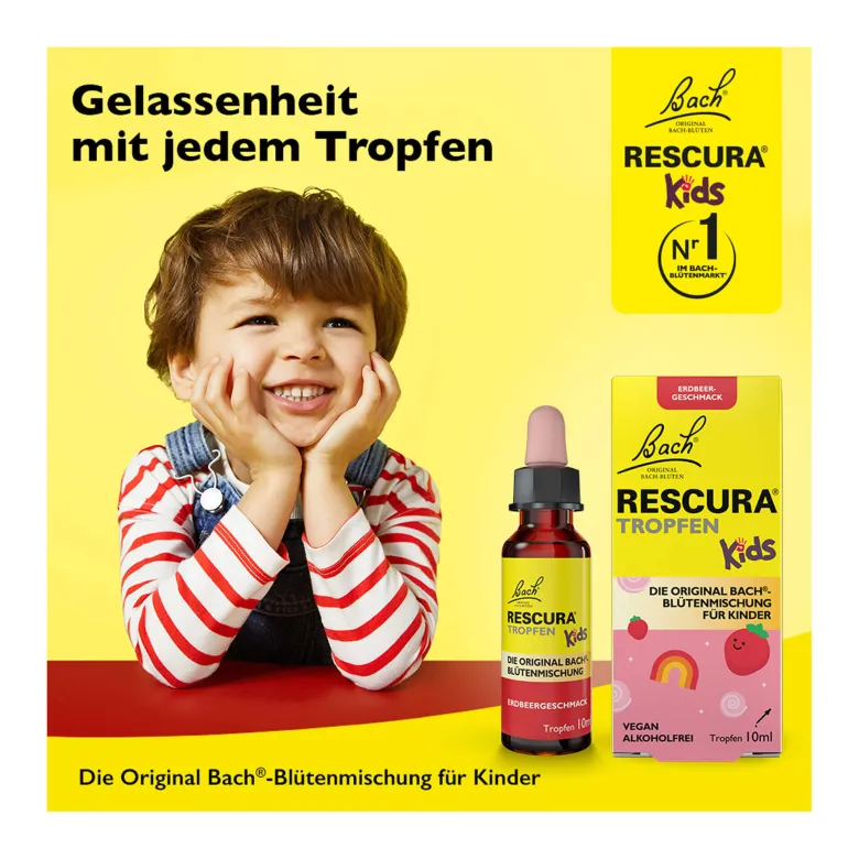 Bachblüten Original Rescura Kids Tropfen Erdbeer alkoholfrei, 10 ml