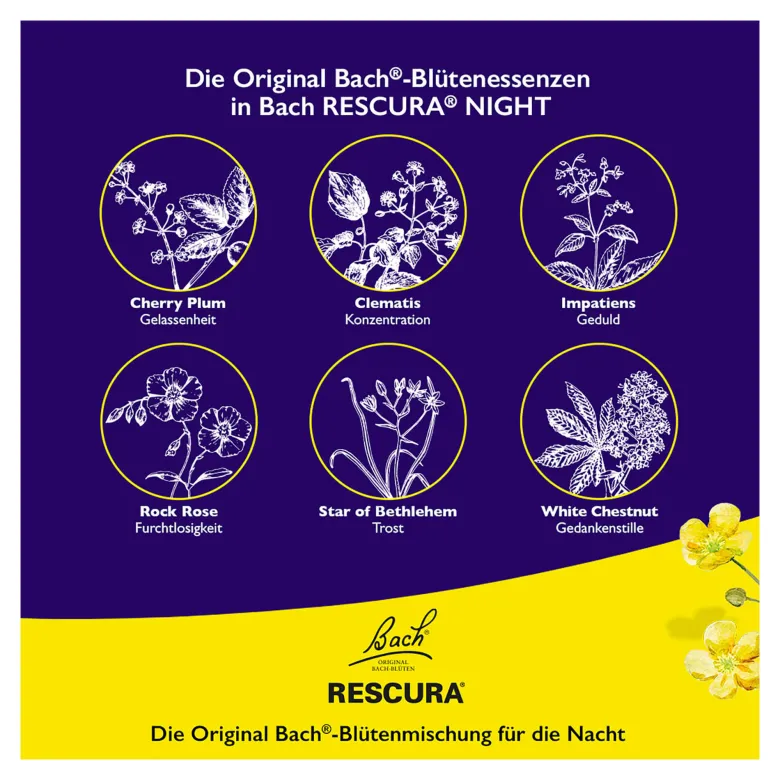 Bachblüten Original Rescura Night Tropfen mit Alkohol, 10 ml