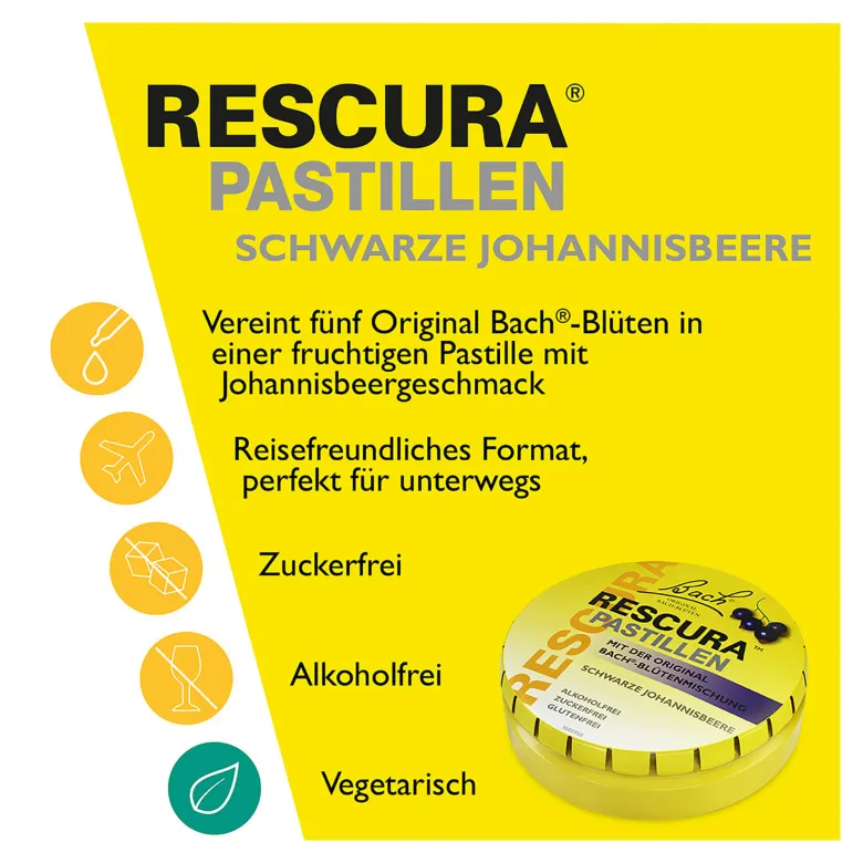 Bachblüten Original Rescura Pastillen schwarze Johannisbeere, 50 g
