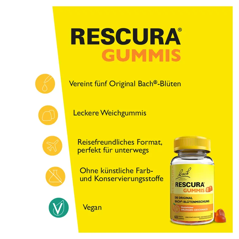 Bach Original Rescura Gummis Orange, 60 St