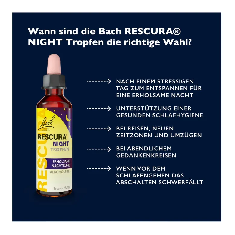 Bach Rescura Night Tropfen alkoholfrei, 20 ml