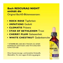 Bach Rescura Night Tropfen alkoholfrei, 20 ml