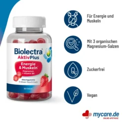 Biolectra AktivPlus Energie & Muskeln Weichgummis Erdbeere, 60 St