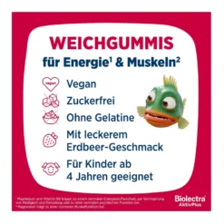 Biolectra AktivPlus Energie & Muskeln Weichgummis Erdbeere, 60 St