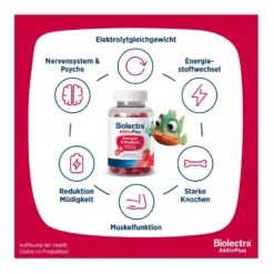 Biolectra AktivPlus Energie & Muskeln Weichgummis Erdbeere, 60 St