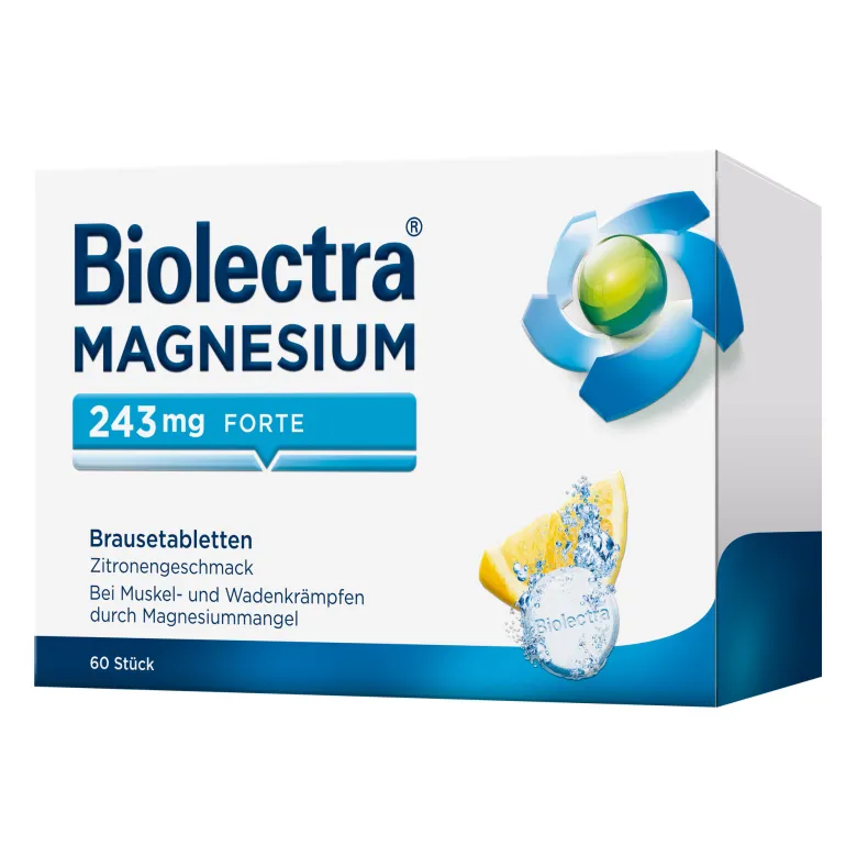 Biolectra Magnesium 243 mg Forte Brausetabletten Zitrone, 60 St