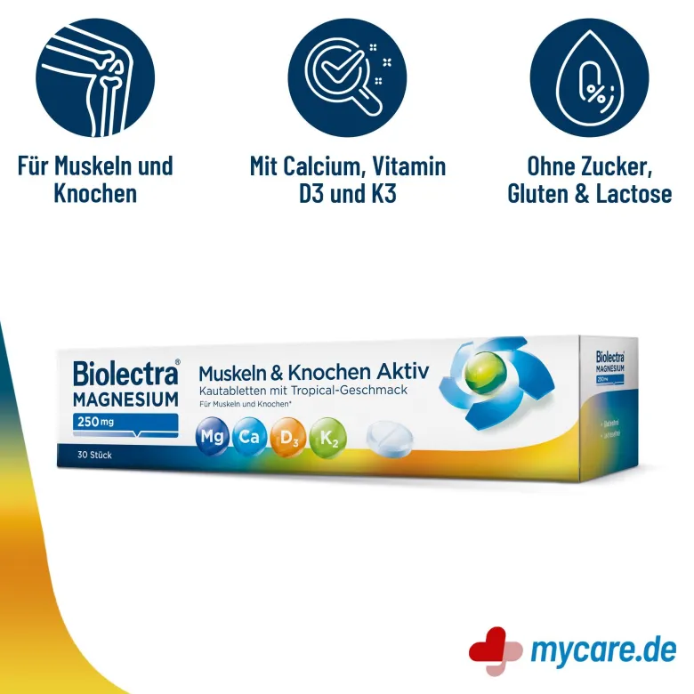 Biolectra Magnesium 250 mg Muskeln & Knochen Aktiv, 30 St