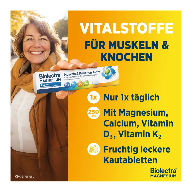 Biolectra Magnesium 250 mg Muskeln & Knochen Aktiv, 30 St