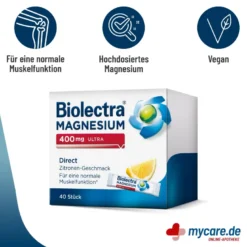 Biolectra Magnesium 400 mg Ultra Direct Sticks Zitrone, 40 St
