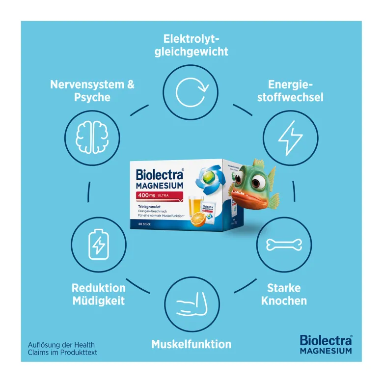 Biolectra Magnesium 400 mg Ultra Trinkgranulat Orange, 20 St