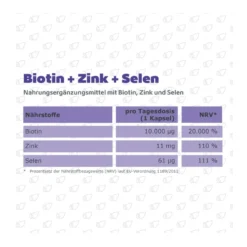 Biotin+Zink+Selen Kapseln, 120 St