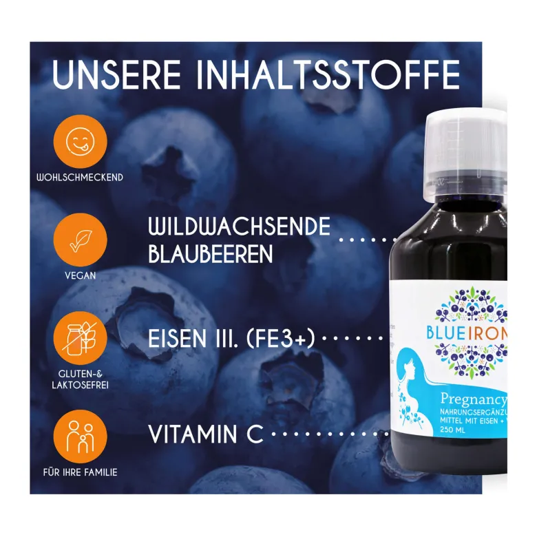 BlueIron Pregnancy Eisen Liquid, 250 ml