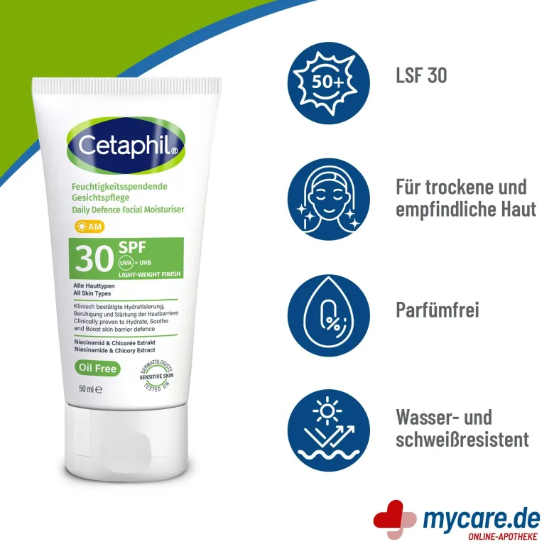 Cetaphil Feuchtigkeitsspendende Gesichtspflege LSF 30, 50 ml