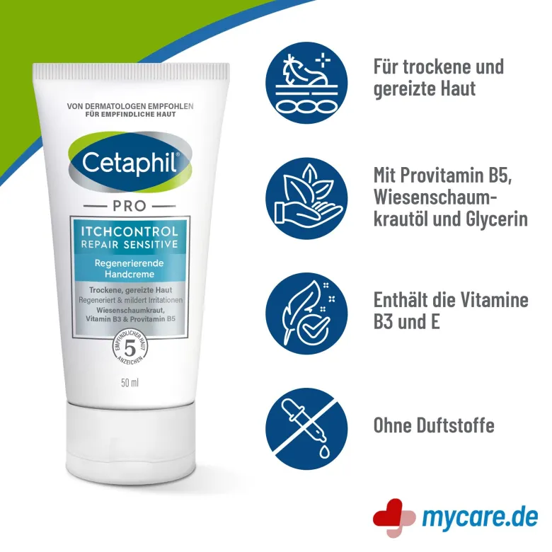 Cetaphil PRO ItchControl Repair Sensitive Handcreme, 50 ml