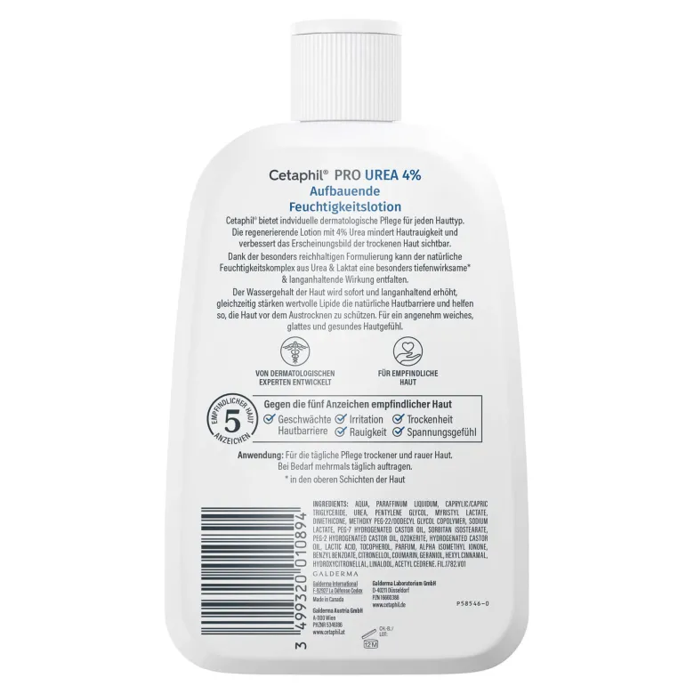 Cetaphil PRO Urea 4% Aufbauende Feuchtigkeitslotion, 500 ml