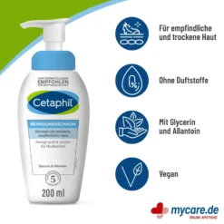 Cetaphil Reinigungsschaum für trockene, empfindliche Haut, 200 ml