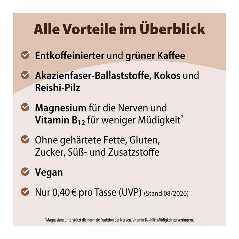 Chi-Cafe free Wellness Kaffee entkoffeiniert + Akazienfaser, 250 g