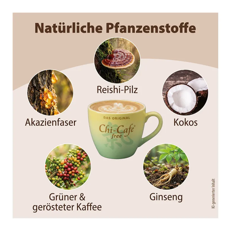 Chi-Cafe free Wellness Kaffee entkoffeiniert + Akazienfaser, 250 g